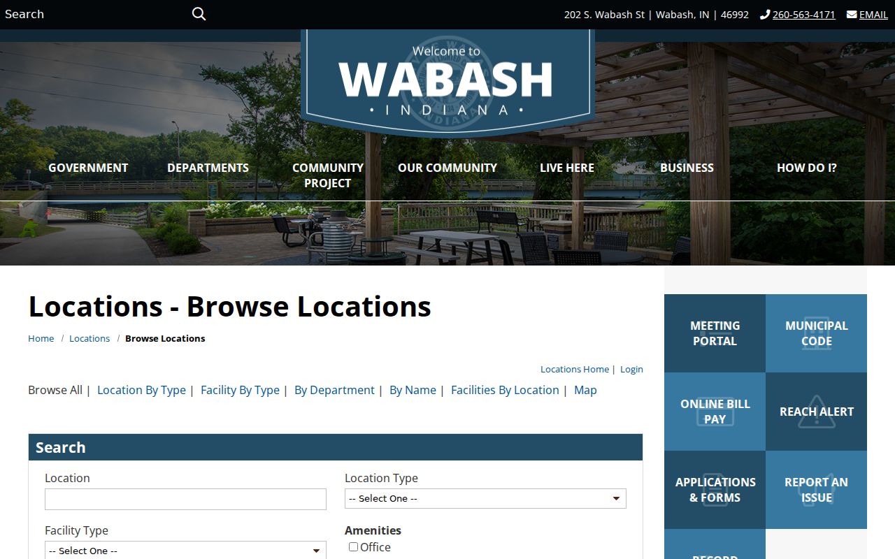 Wabash City Court and police locations for arrest warrant questions