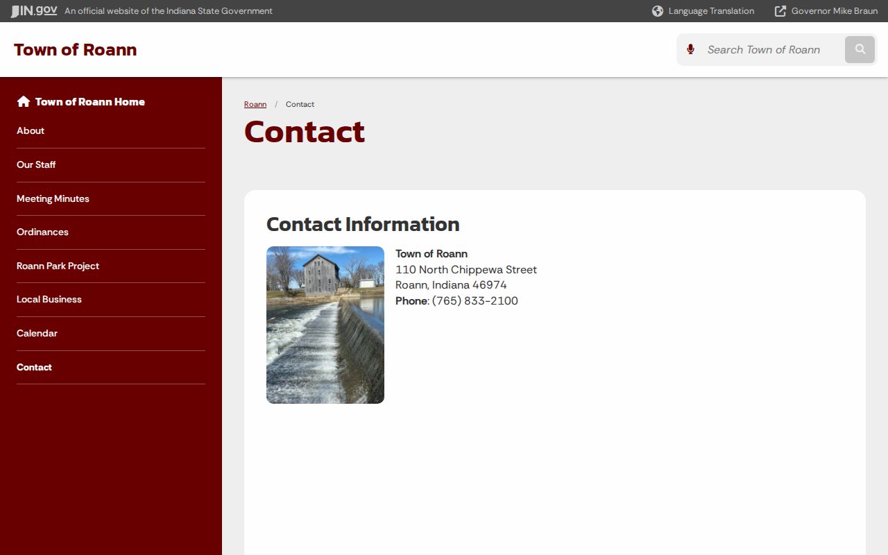 Roann town contact distinguished from Wabash County municipal warrant court